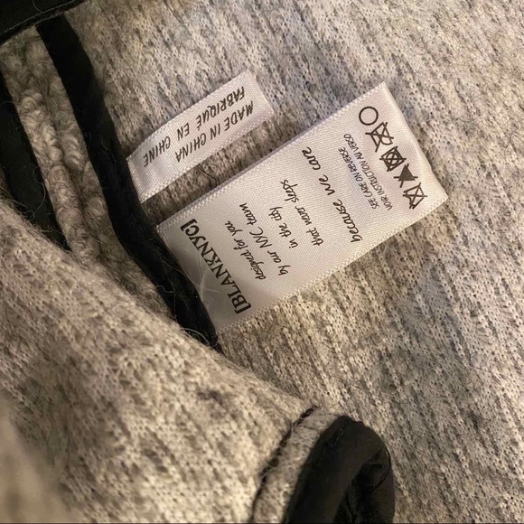 Blank NYC Grey Wool Jacket with Vegan Leather Detailing and Sleeves - Picture 11 of 12